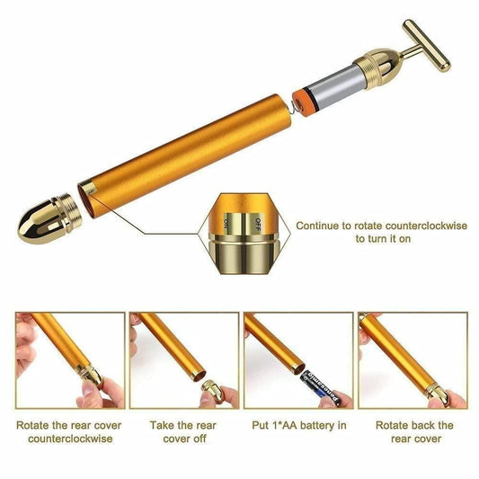 Electric Facial Massage Roller 24K Gold